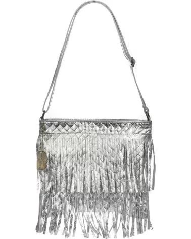 firenze artegiani Avise bolso bandolera con flecos PLATA