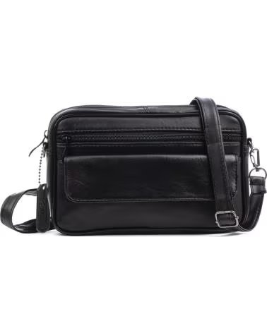 FIRENZE ARTEGIANI ATRI BOLSO BANDOLERA CON 4 COMPARTIMENTOS DE PIEL DOLLARO NEGRO