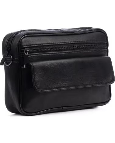 FIRENZE ARTEGIANI ATRI BOLSO BANDOLERA CON 4 COMPARTIMENTOS DE PIEL DOLLARO NEGRO