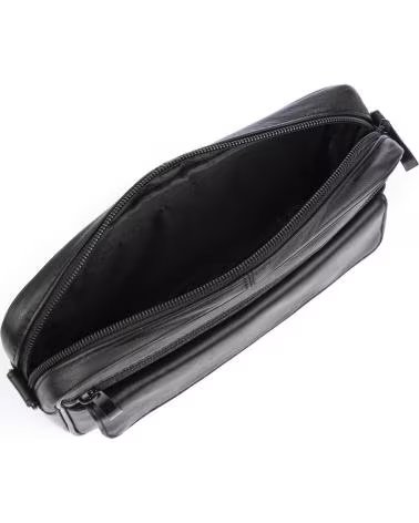 FIRENZE ARTEGIANI ATRI BOLSO BANDOLERA CON 4 COMPARTIMENTOS DE PIEL DOLLARO NEGRO