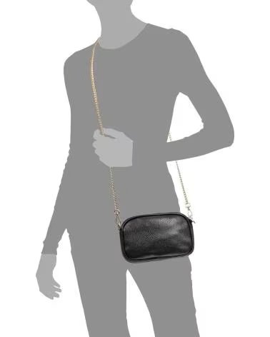 firenze artegiani Asola bolso bandolera de piel autentica acabado dollaro NEGRO