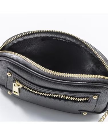 firenze artegiani Asola bolso bandolera de piel autentica acabado dollaro NEGRO