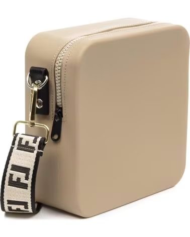 LIBELULLA VILLASALTO BOLSO BANDOLERA CUADRADO DE SILICONA BEIGE