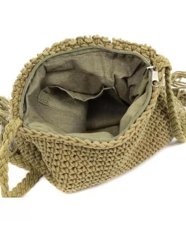 iria quintana Zermeghedo bolso bandolera de algodon trenzado VERDE