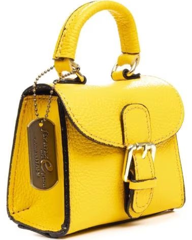 FIRENZE ARTEGIANI ANNICCO MINI BOLSO DE MANO Y BANDOLERA AMARILLO