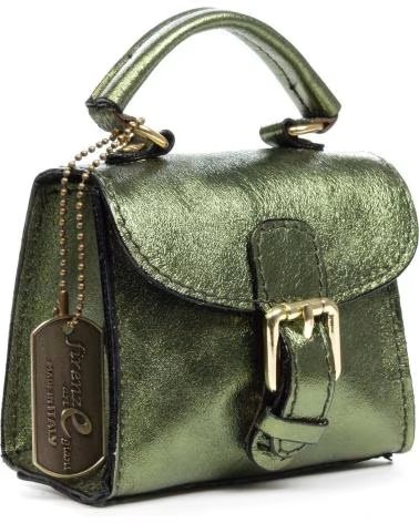 FIRENZE ARTEGIANI ANNICCO MINI BOLSO DE MANO Y BANDOLERA VERDE OLIVA