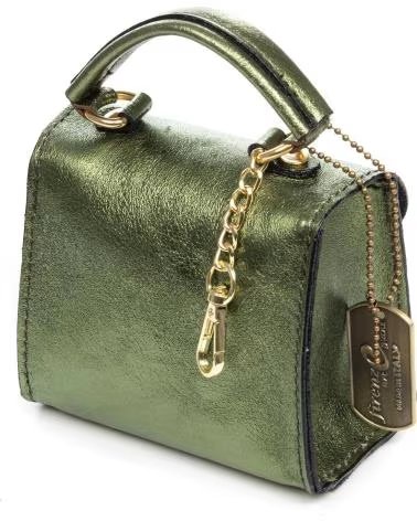 FIRENZE ARTEGIANI ANNICCO MINI BOLSO DE MANO Y BANDOLERA VERDE OLIVA