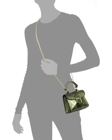 FIRENZE ARTEGIANI ANNICCO MINI BOLSO DE MANO Y BANDOLERA VERDE OLIVA