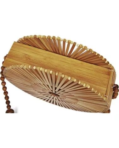 iria quintana Zovencedo bolso bandolera en madera de bambu BEIGE