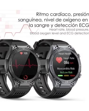 DAM SMARTWATCH JA01 TITANIO CON MONITOR DE SALUD Y ECG