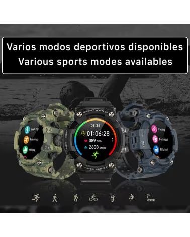 DAM SMARTWATCH T6 CAMUFLAJE VERDE