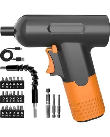 DAM DESTORNILLADOR ELECTRICO MINI TALADRO CON BATERIA JUEGO DE A NEGRO
