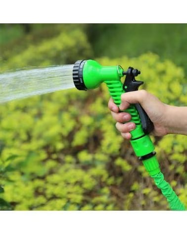 DAM MANGUERA DE 20 METROS CON CARRETE Y PULVERIZADOR CON 8 MODOS VERDE