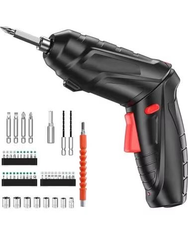 DAM DESTORNILLADOR ELECTRICO MINI TALADRO CON BATERIA JUEGO DE A NEGRO