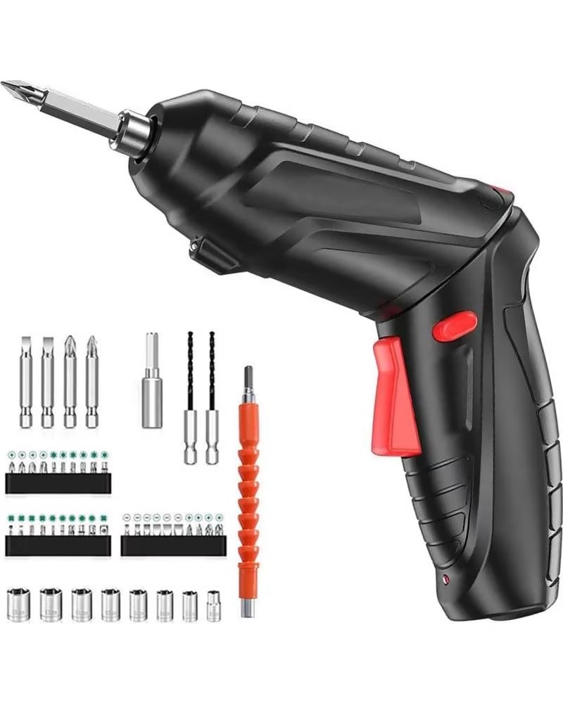 DAM DESTORNILLADOR ELECTRICO MINI TALADRO CON BATERIA JUEGO DE A NEGRO