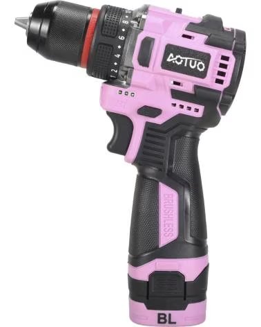 DAM TALADRO ELECTRICO INALAMBRICO DE 21V CON MOTOR SIN ESCOBILLA ROSA