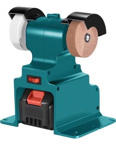 DAM AMOLADORA INDUSTRIAL DE BANCO DE 21V INCLUYE DOS BATERIAS DE AZUL