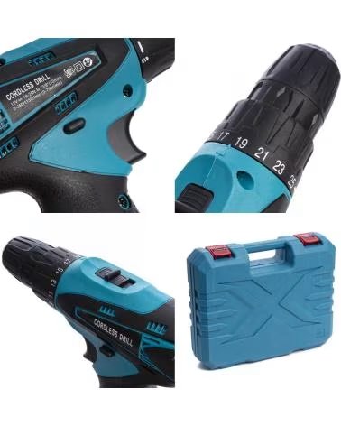 DAM TALADRO ELECTRICO INALAMBRICO 12V CON DOBLE VELOCIDAD MALETI AZUL