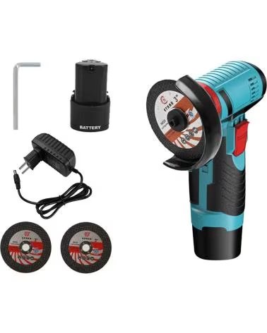 DAM RADIAL ANGULAR 12V CON 200W DE POTENCIA Y DOBLE BATERIA DE 1 AZUL