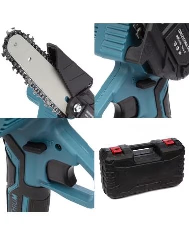 DAM MINI MOTOSIERRA INALAMBRICA 21V CON HOJA DE 6 PULGADAS 2 BAT AZUL