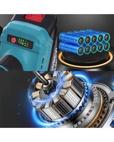 DAM RADIAL ANGULAR 21V CON MOTOR SIN ESCOBILLAS 3 VELOCIDADES DE AZUL