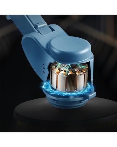 DAM CEPILLO DE LIMPIEZA ELÉCTRICO RECARGABLE CON 3 CABEZALES Y MANGO AJUSTABLE AZUL CLARO