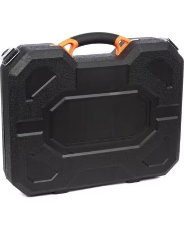 DAM JUEGO DE HERRAMIENTAS CON MALETIN TALADRO ELECTRICO DE DOBLE NARANJA