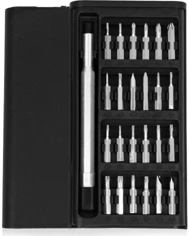 DAM JUEGO DE DESTORNILLADOR 24 EN 1 CON CUERPO PLASTICO CARCASA NEGRO