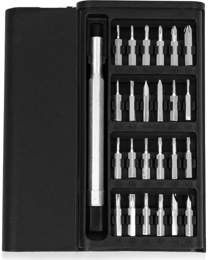 DAM JUEGO DE DESTORNILLADOR 24 EN 1 CON CUERPO PLASTICO CARCASA NEGRO