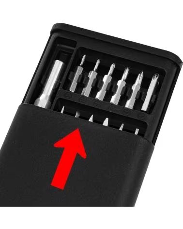 DAM JUEGO DE DESTORNILLADOR 24 EN 1 CON CUERPO PLASTICO CARCASA NEGRO