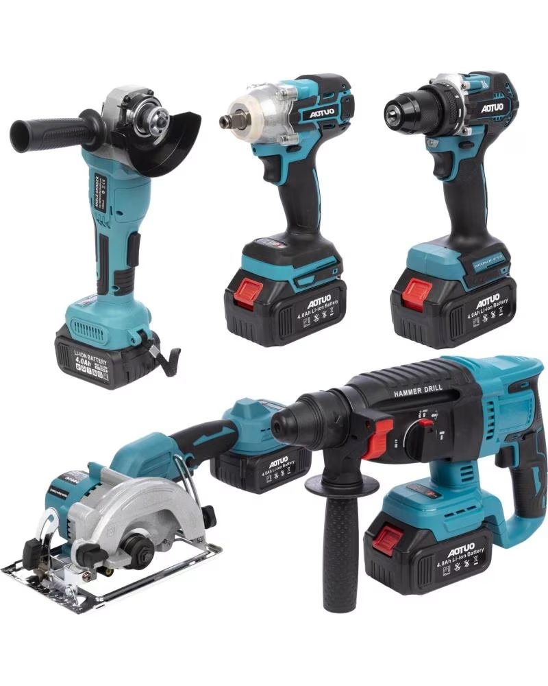 DAM SET DE 5 HERRAMIENTAS ELECTRICAS RADIAL ANGULAR MARTILLO PER AZUL