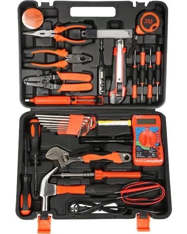 DAM JUEGO DE HERRAMIENTAS DOMESTICO PARA ELECTRICISTA CON MALETI NARANJA