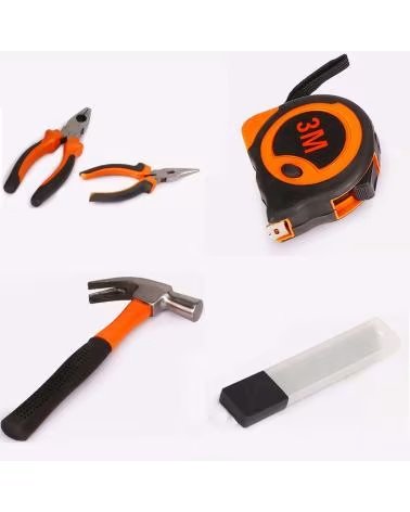 DAM JUEGO DE HERRAMIENTAS DOMESTICO PARA ELECTRICISTA CON MALETI NARANJA