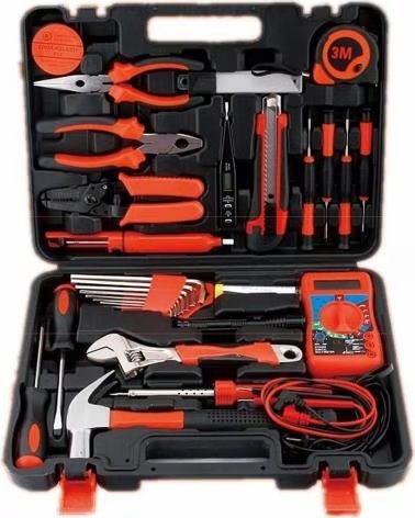 DAM JUEGO DE HERRAMIENTAS DOMESTICO PARA ELECTRICISTA CON MALETI NARANJA