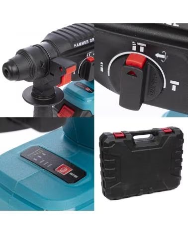 DAM MARTILLO PERFORADOR 21V CON MOTOR SIN ESCOBILLAS Y 2 BATERIA AZUL