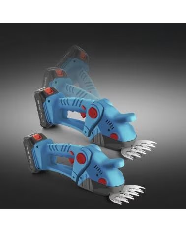 DAM RECORTADORA DE SETOS ELECTRICA CON 1350 RPM DOBLE BATERIA 15 AZUL CLARO