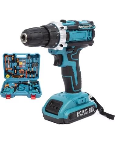 DAM TALADRO ELECTRICO INALAMBRICO 21V CON DOBLE VELOCIDAD 45NM M AZUL