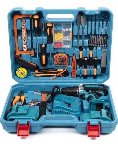 DAM TALADRO ELECTRICO INALAMBRICO 21V CON DOBLE VELOCIDAD 45NM M AZUL