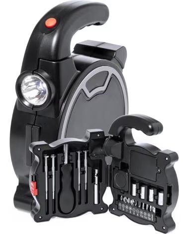 DAM SET DE HERRAMIENTAS HANCUK ESTUCHE DE ABS CON LINTERNA DE 4 NEGRO