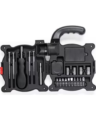 DAM SET DE HERRAMIENTAS HANCUK ESTUCHE DE ABS CON LINTERNA DE 4 NEGRO