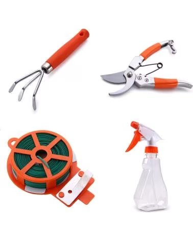 DAM JUEGO DE HERRAMIENTAS PARA JARDINERIA CON MALETIN DE TRANSPO NARANJA