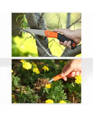 DAM JUEGO DE HERRAMIENTAS PARA JARDINERIA CON MALETIN DE TRANSPO NARANJA