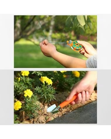 DAM JUEGO DE HERRAMIENTAS PARA JARDINERIA CON MALETIN DE TRANSPO NARANJA
