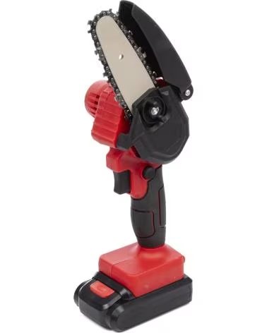 DAM MOTOSIERRA DE 4 PULGADAS 21V 20000 RPM 180W Y DOBLE BATERIA ROJO
