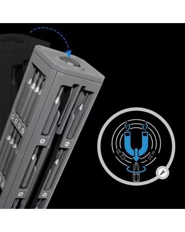 DAM JUEGO DE DESTORNILLADOR DE PRECISION 44 EN 1 CON ROSCA GIRAT GRIS