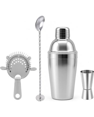DAM SET DE COCTELERA CON 4 PIEZAS PLATA