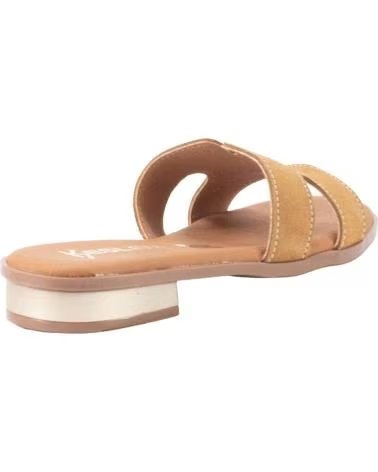 KESLEM 5876 FLAT LEATHER SANDALS CUERO