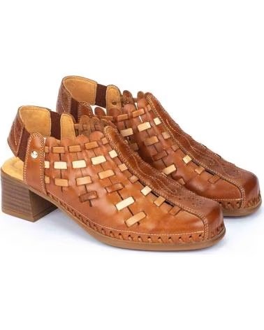 PIKOLINOS ZAPATOS DE TACÓN TRENZADOS PARA MUJER MARRON