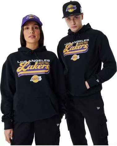 NEW ERA MOLETOM COM CAPUZ LOS ANGELES LAKERS BLACK