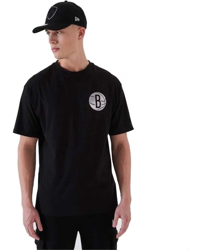 NEW ERA SHORT SLEEVE GRAPHIC PRINT T-SHIRT BLACK-SILVER